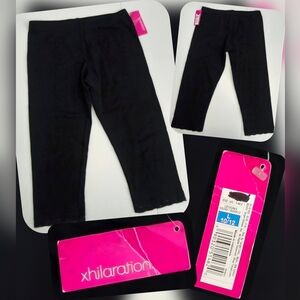 Xhilaration Classic Black Cropped Leggings With Lace Trim Size Lg (10/12)Nwts